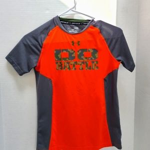 Under Armor Do Battle orange grey camo boys large